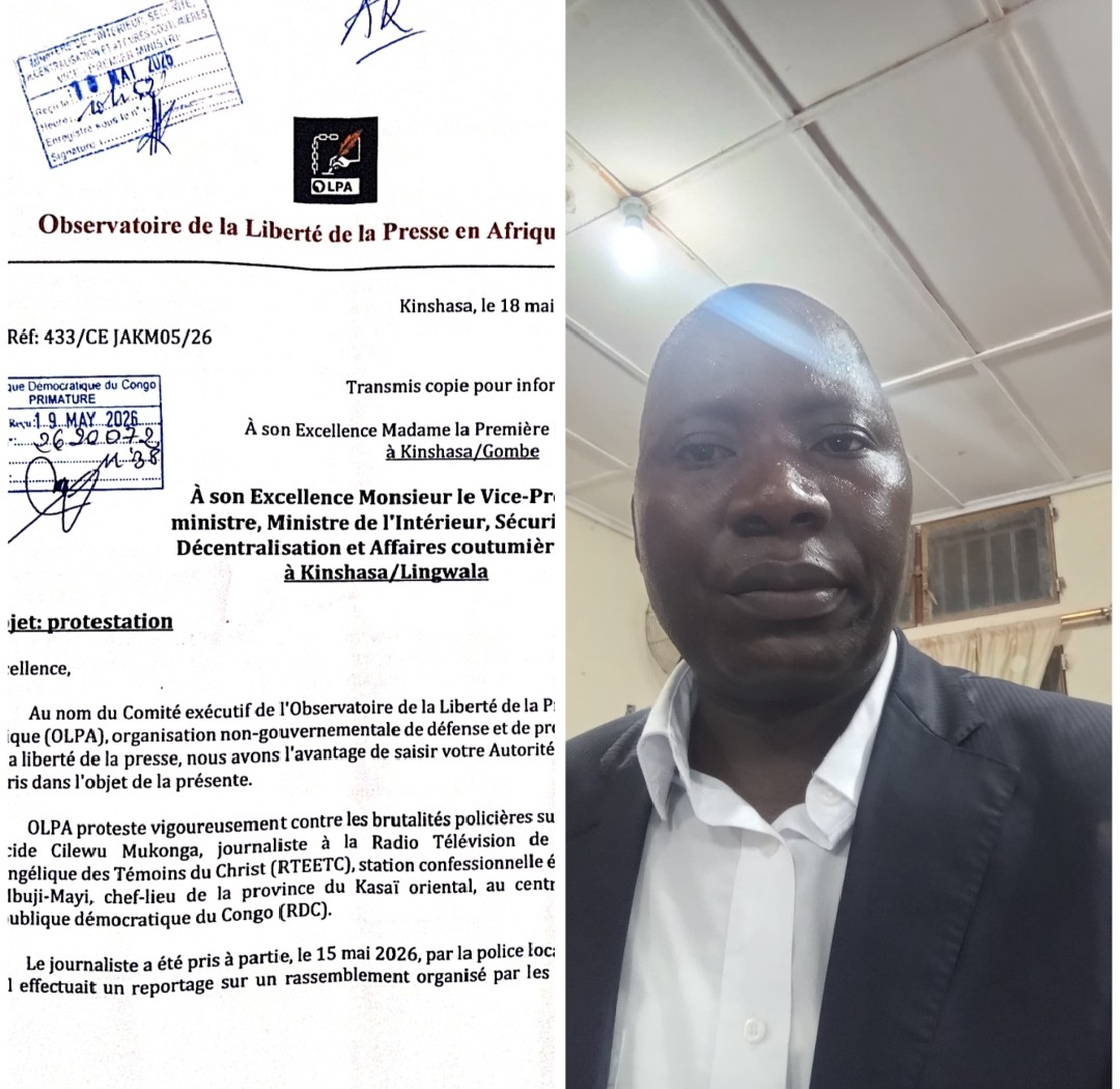 Kasaï-Oriental : OLPA condamne les brutalités policières contre un journaliste à Mbuji-Mayi
