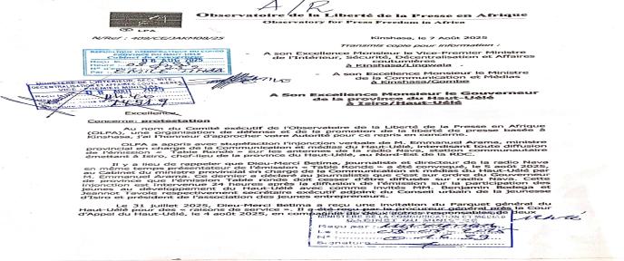 Haut-Uélé : OLPA proteste contre l’interdiction de diffusion d’une émission à Isiro                                                                             